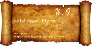 Weidinger Ilona névjegykártya